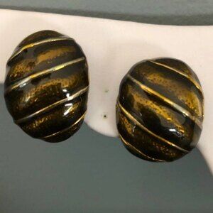 Sparkling Large Half Dome Clip On Earrings